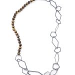 MOVEMENT NECKLACE, 2023. AG 925 BLACK PLATED TIGEREYE